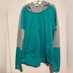 Athleta Girl Teal & Gray Long Sleeve Hoodie Size M (8-10)